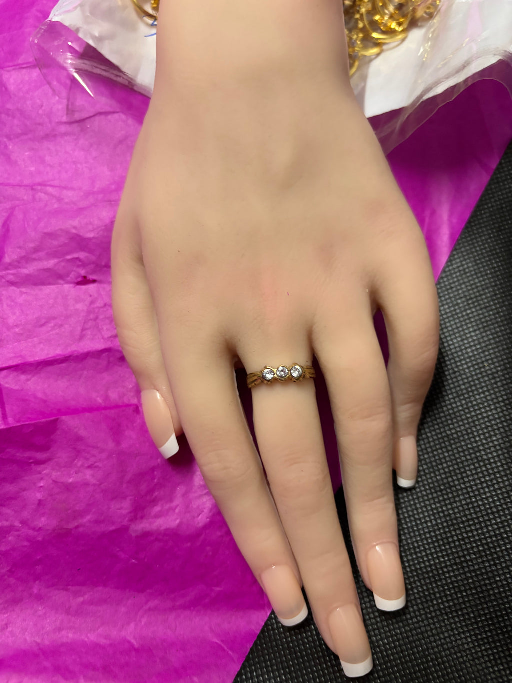 Pure pancha loha three stone rings(single line)