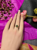 Pure pancha loha green stone ring