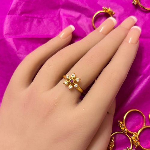 Pure Pancha Loha Flower Rings