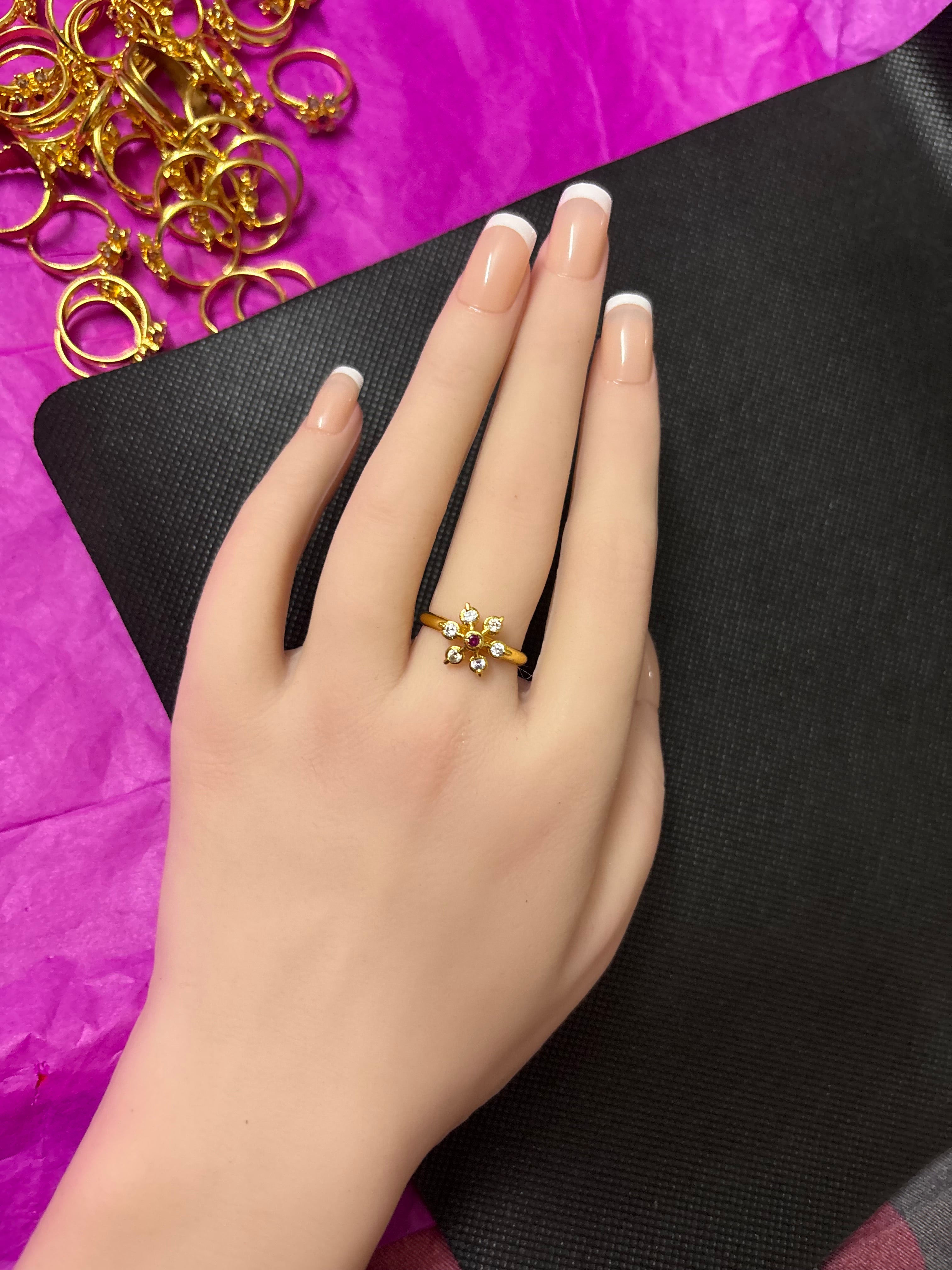 Pure Pancha Loha Flower Rings