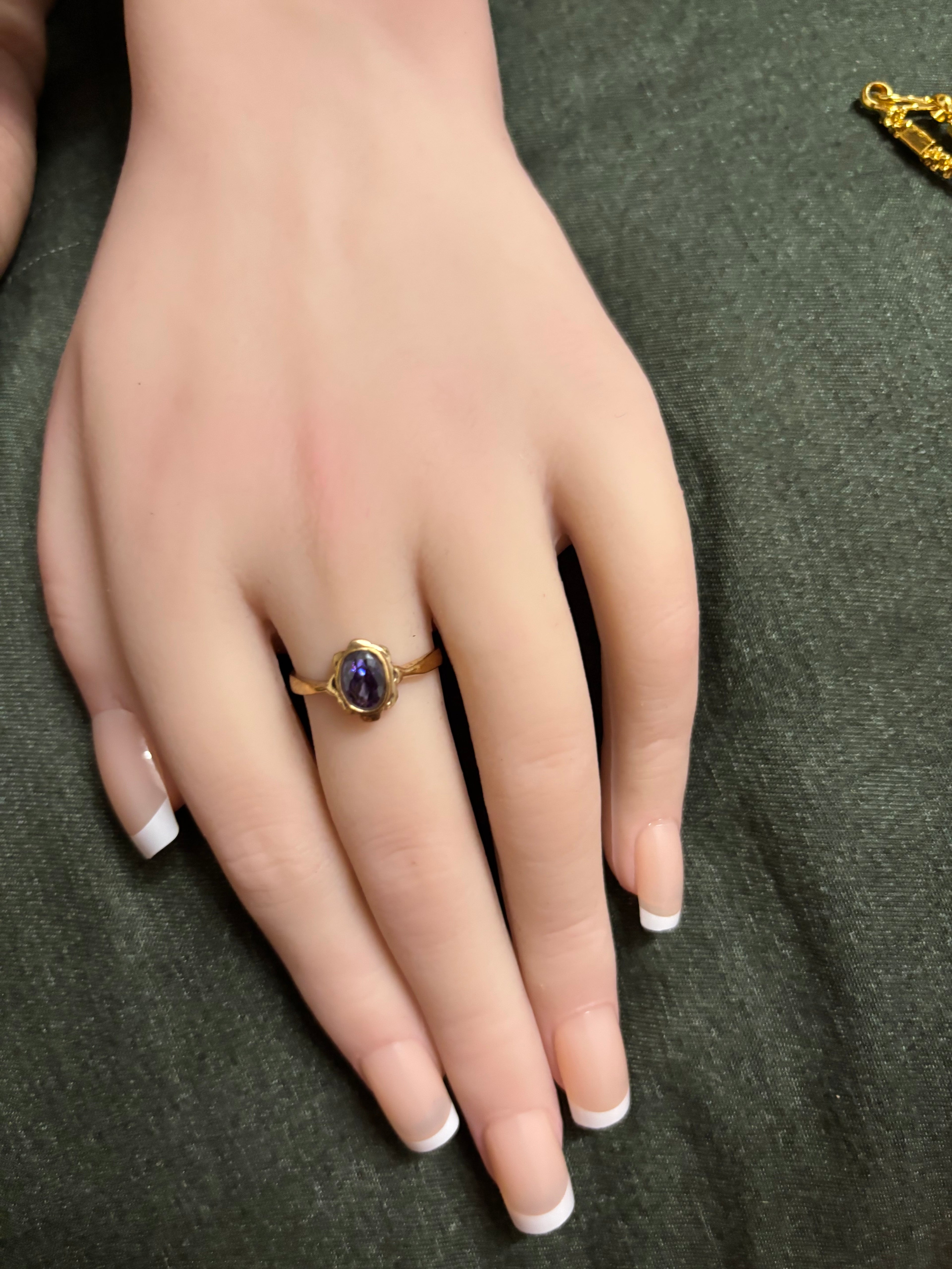 Pure pancha loha purple stone ring